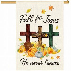 Colorlife Fall For Jesus He Never Leaves Double Side Outdoor Decorative Flag NIP